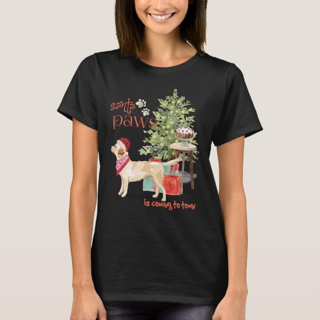 Labrador Retriever Hund jul 289 T Shirt (Framsida)