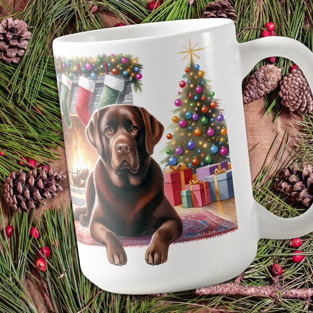 Labrador Retriever Hund jul Mysigt Helgdag Kaffemugg (Skapare uppladdad)