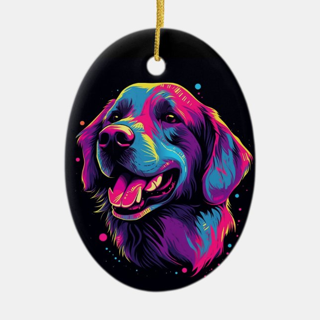 Labrador Retriever Hund Julgransprydnad Keramik (Framsidan)
