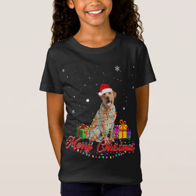 Labrador Retriever Hund jultomjuljultomten L T Shirt (Framsida)