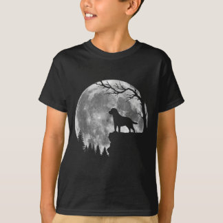Labrador Retriever Hund Månens Silhuett Halloween T Shirt