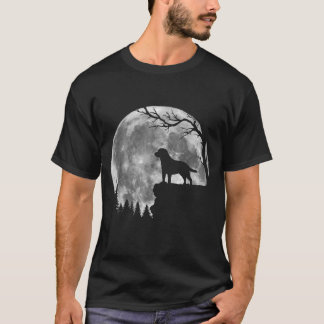 Labrador Retriever Hund Månens Silhuett Halloween T Shirt