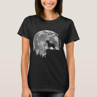 Labrador Retriever Hund Månens Silhuett Halloween T Shirt