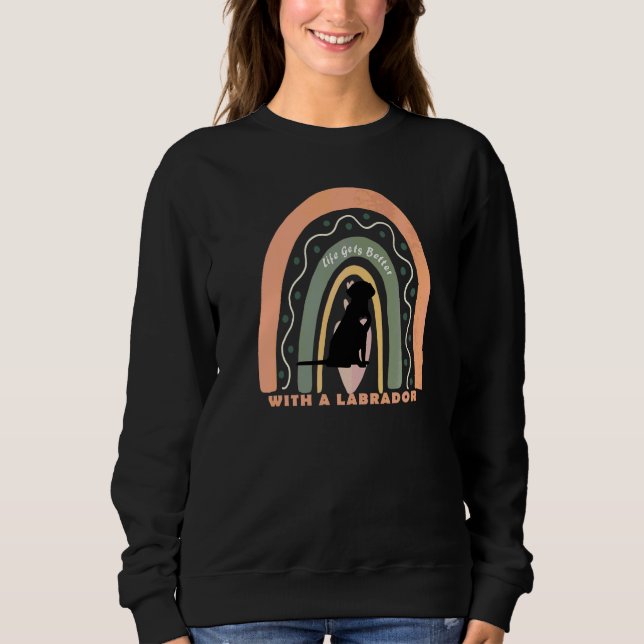 Labrador Retriever Hund Med Mönstrat Regnbåge  2 T Shirt (Framsida)
