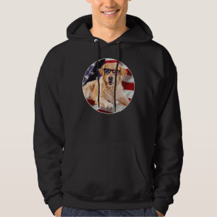 Labrador Retriever Hund Patriot USA flagga Hoodie