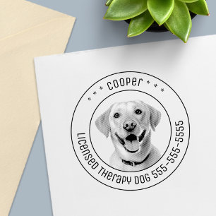 Labrador Retriever Hund Pet Photo Round Självfärgande Stämpel