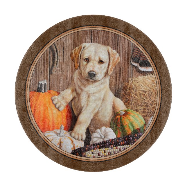 Labrador Retriever Hund & Pumpkins Brown (Framsidan)