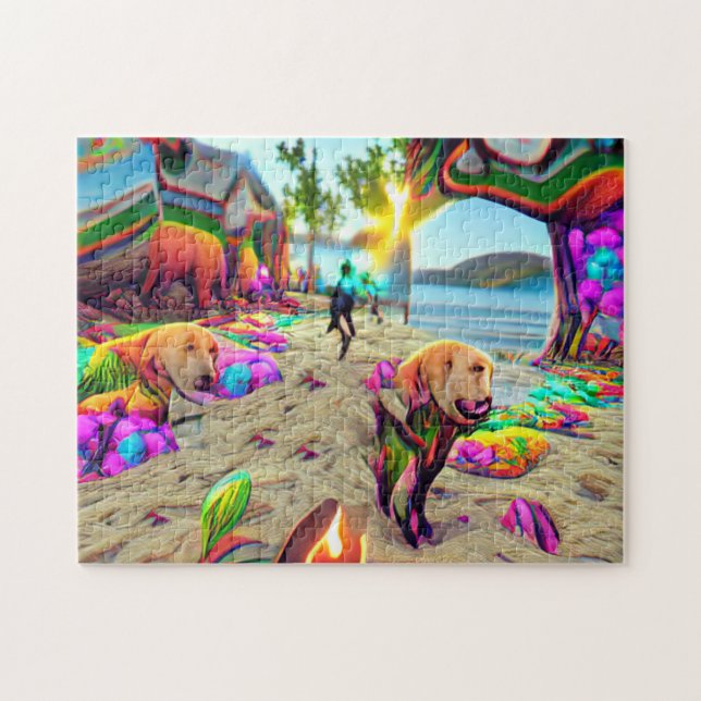 Labrador Retriever Hund Pussel (Horisontell)