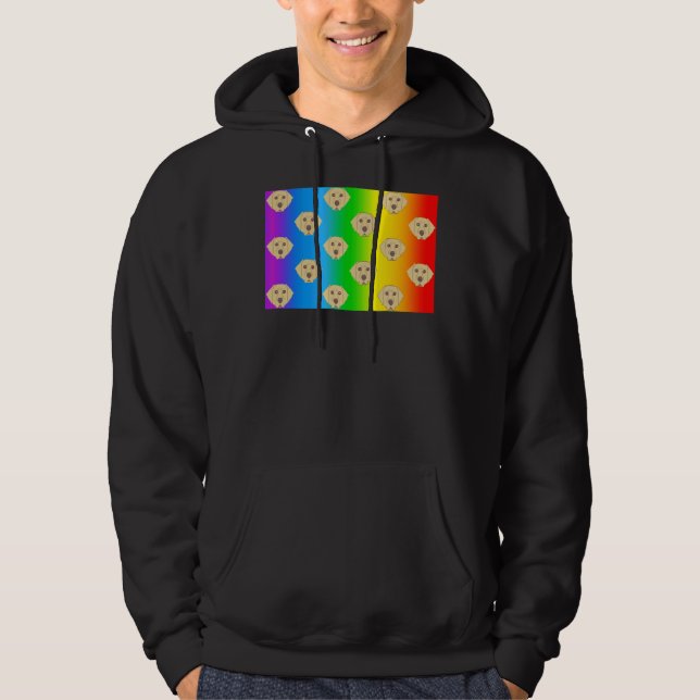 Labrador Retriever Hund Rainbow Ansikte Mask Hoodie (Framsida)