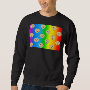 Labrador Retriever Hund Rainbow Ansikte Mask Lång Ärmad Tröja