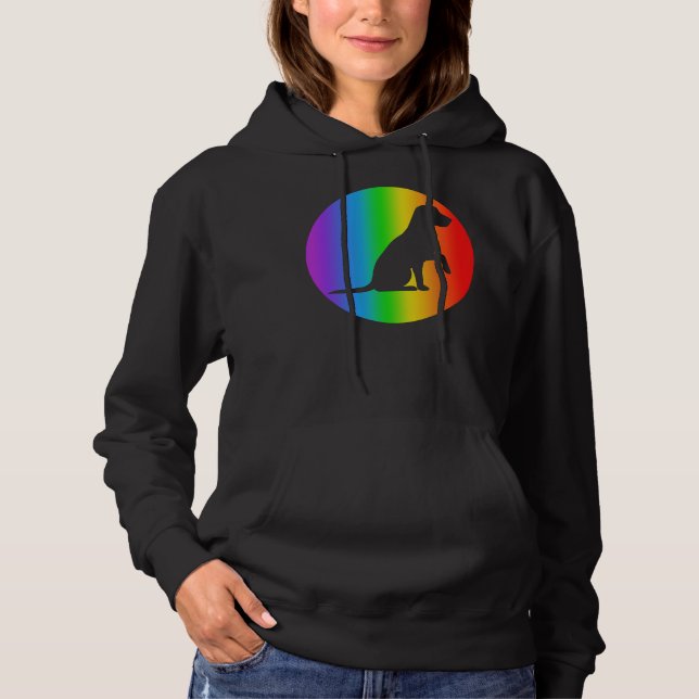 Labrador Retriever Hund Rainbow Silhouette T Shirt (Framsida)
