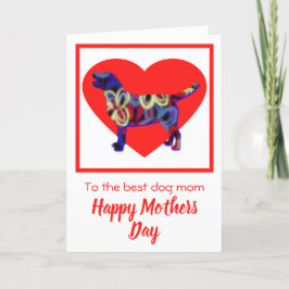 Labrador Retriever Hund Red Heart Mor's Day Card Tack Kort