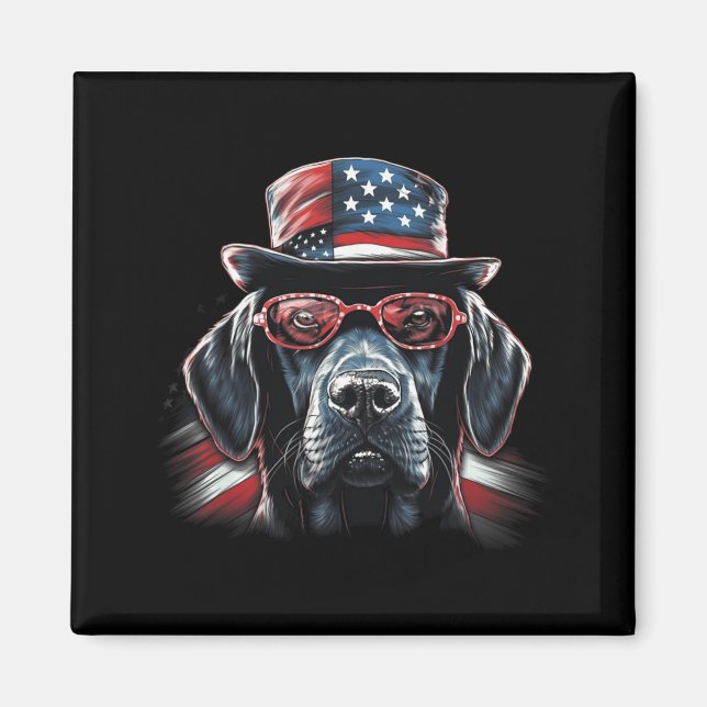 Labrador Retriever Hund - Rolig 4 juli Magnet (Framsidan)