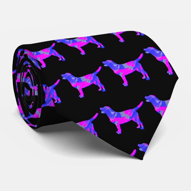 Labrador Retriever Hund Rosa Silhouette Black Nack Slips (Rullad)