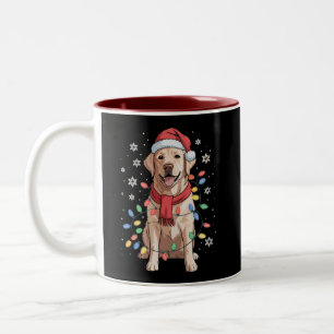 Labrador Retriever Hund Santa Clause Hatt Jul Jul Två-Tonad Mugg