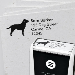 Labrador Retriever Hund Silhouette Returadress Självfärgande Stämpel