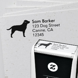 Labrador Retriever Hund Silhouette Returadress Självfärgande Stämpel