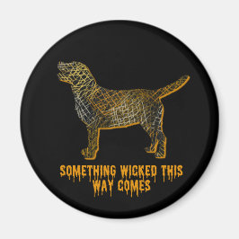 Labrador Retriever Hund Silhouette Roligt Hallowee Magnet