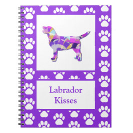 Labrador Retriever Hund Silhouette Tass Lila PY&B Anteckningsbok