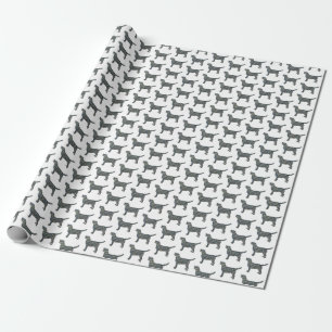 Labrador Retriever Hund Silhouette Y&B Grid White Presentpapper