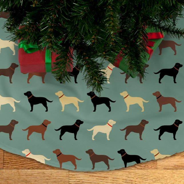 Labrador Retriever Hund Silhouettes Labs jul Julgransmatta Borstad Polyester (Skapare uppladdad)