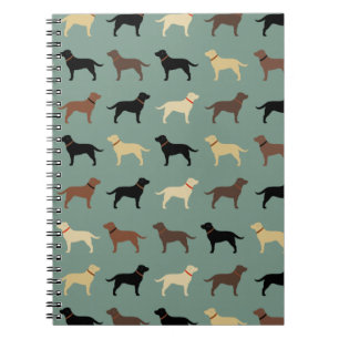 Labrador Retriever Hund Silhouettes Mönster Labs Anteckningsbok