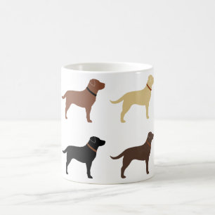 Labrador Retriever Hund Silhouettes Mönster Labs Kaffemugg