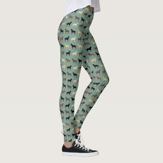 Labrador Retriever Hund Silhouettes Mönster Labs Leggings (Höger)