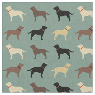 Labrador Retriever Hund Silhouettes Mönster Labs Tyg