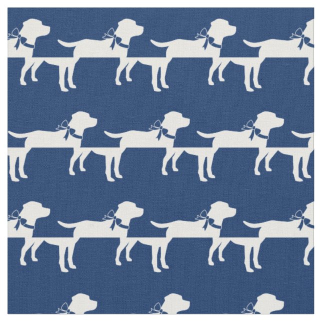 Labrador Retriever Hund Silhuett Husdjur Marinblå Tyg (Närbild)