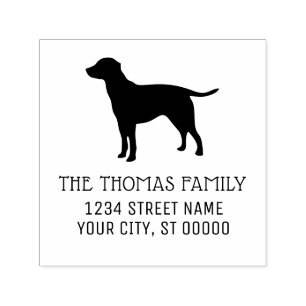 Labrador Retriever Hund Siluett Namn Adress Självfärgande Stämpel
