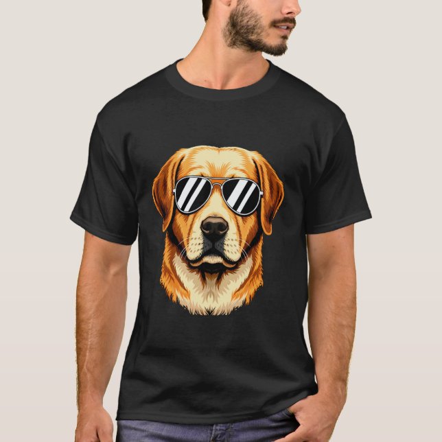 Labrador Retriever Hund Solglasögon T Shirt (Framsida)