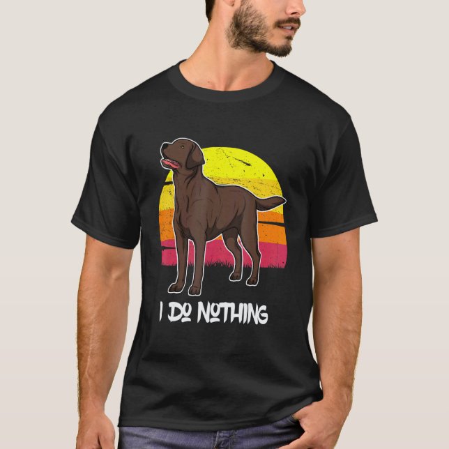 Labrador Retriever Hund Solnedgång 37 T Shirt (Framsida)