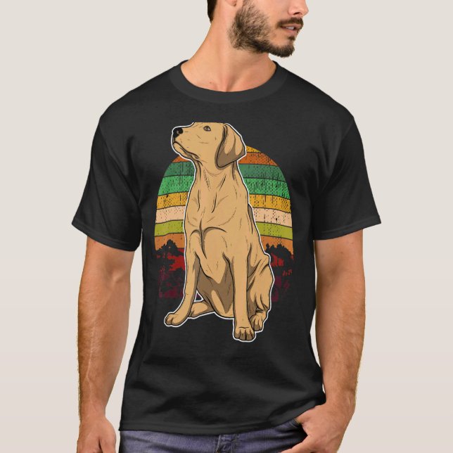 Labrador Retriever Hund Sunset 7 T Shirt (Framsida)