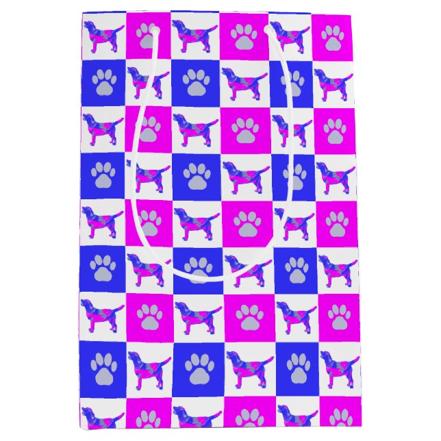 Labrador Retriever Hund & Tass Shock rosa och Blue (Framsidan)
