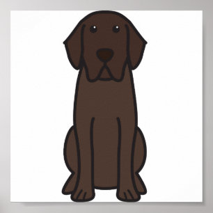 Labrador Retriever Hund Tecknad Poster
