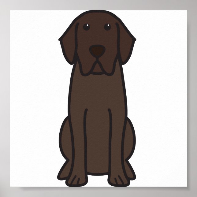 Labrador Retriever Hund Tecknad Poster (Framsidan)