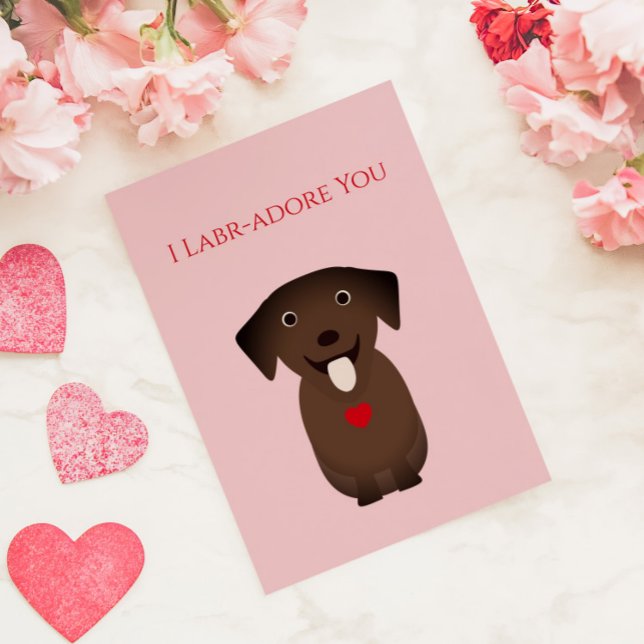 Labrador Retriever Hund Valentine, Alla hjärtans d Anteckningskort (Skapare uppladdad)