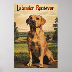 Labrador Retriever Hund Vintage Konst Poster