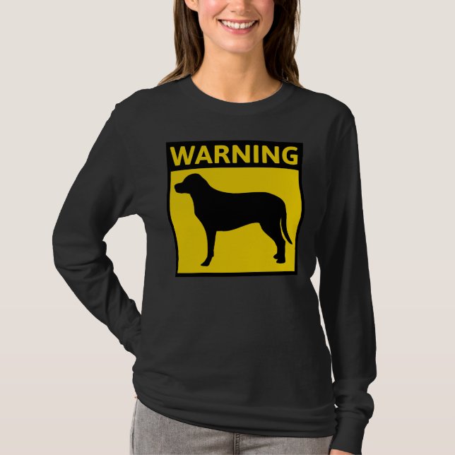 Labrador Retriever Hund Warning T Shirt (Framsida)