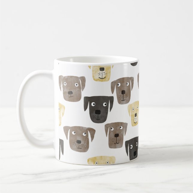 Labrador Retriever Hund Watercolor Kaffemugg (Vänster)