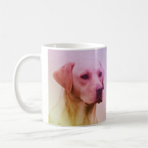 Labrador Retriever Hund Watercolor Porträtt 01 Kaffemugg