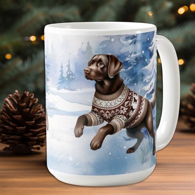 Labrador Retriever Hund Winter-Helgdag jul Kaffemugg (Skapare uppladdad)