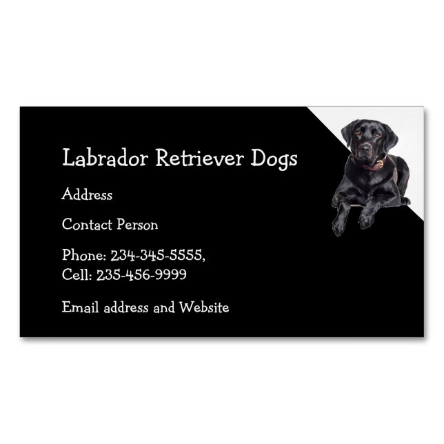 Labrador Retriever Hundar Breeder Pet Sitter Magnetiska Visitkort (Framsida)