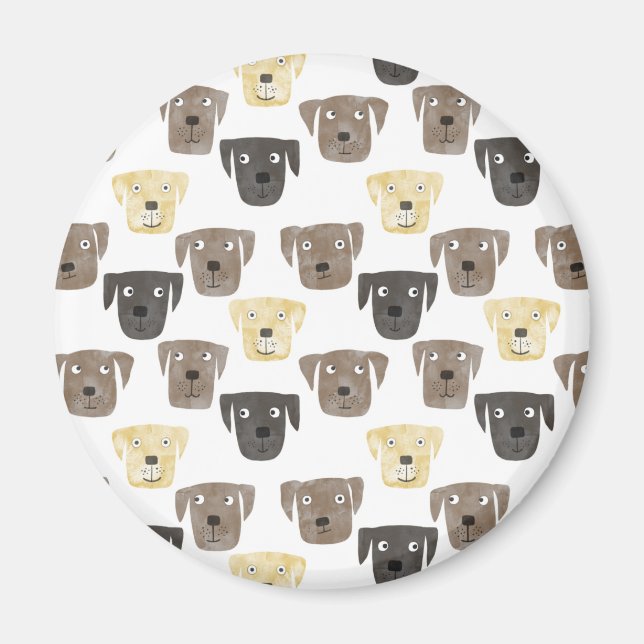 Labrador Retriever Hundar Magnet (Framsidan)