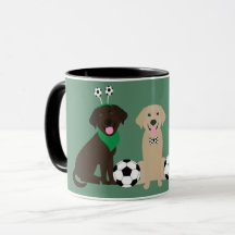 Labrador Retriever Hundar som Spelar Fotboll