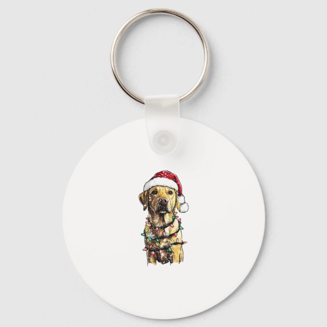 Labrador Retriever Hundar Träd Jul Tröja Xma Nyckelring (Framsida)