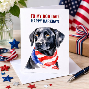 Labrador Retriever Hundpappa 4 juli födelsedag Kort