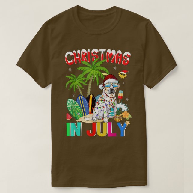 Labrador Retriever in Santa Hat Sunglasses Christm T Shirt (Design framsida)