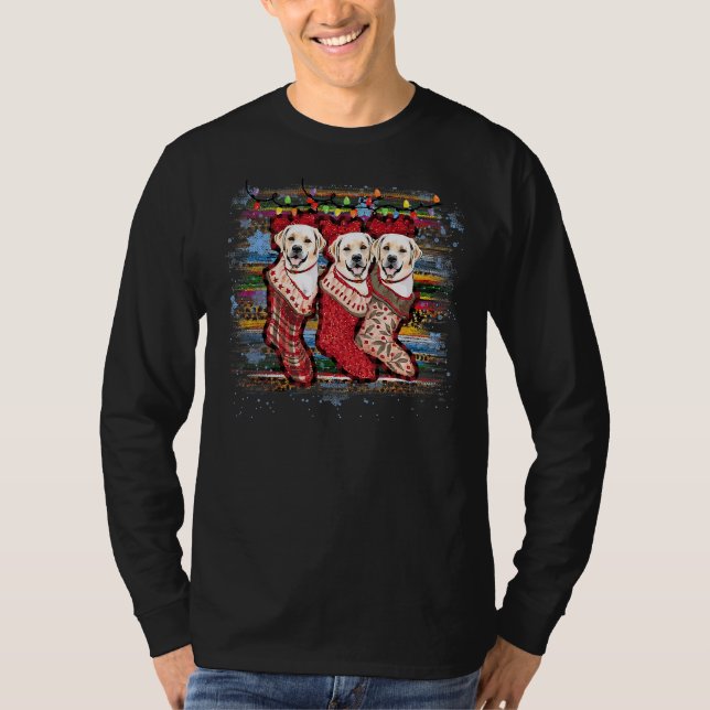 Labrador Retriever in Socks-Hund T Shirt (Framsida)
